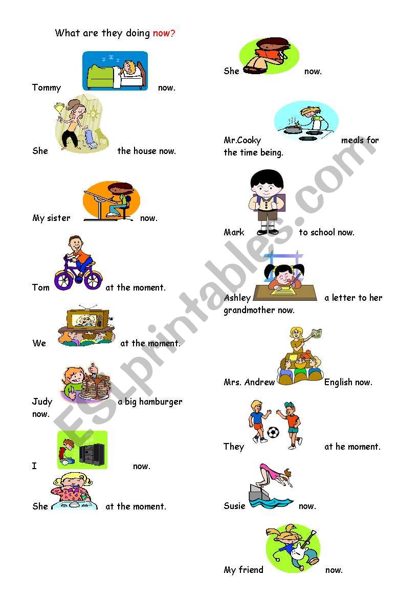 simple continious tense worksheet