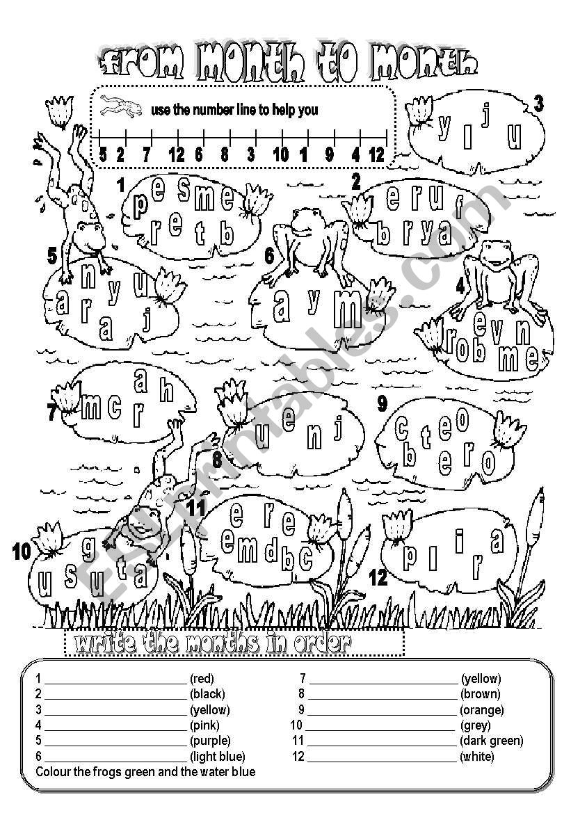 MONTHS AND DAYS OF THE WEEK (2 pages)