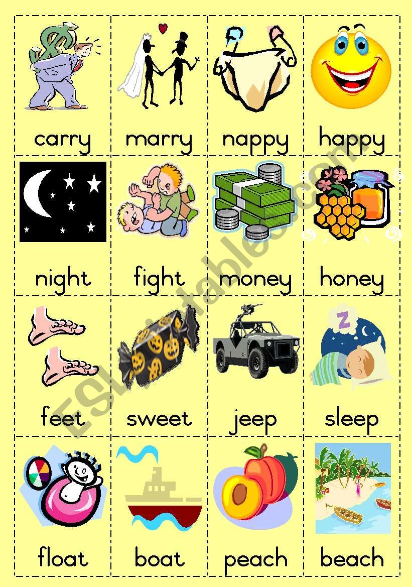 Rhyming words Game page 2 worksheet