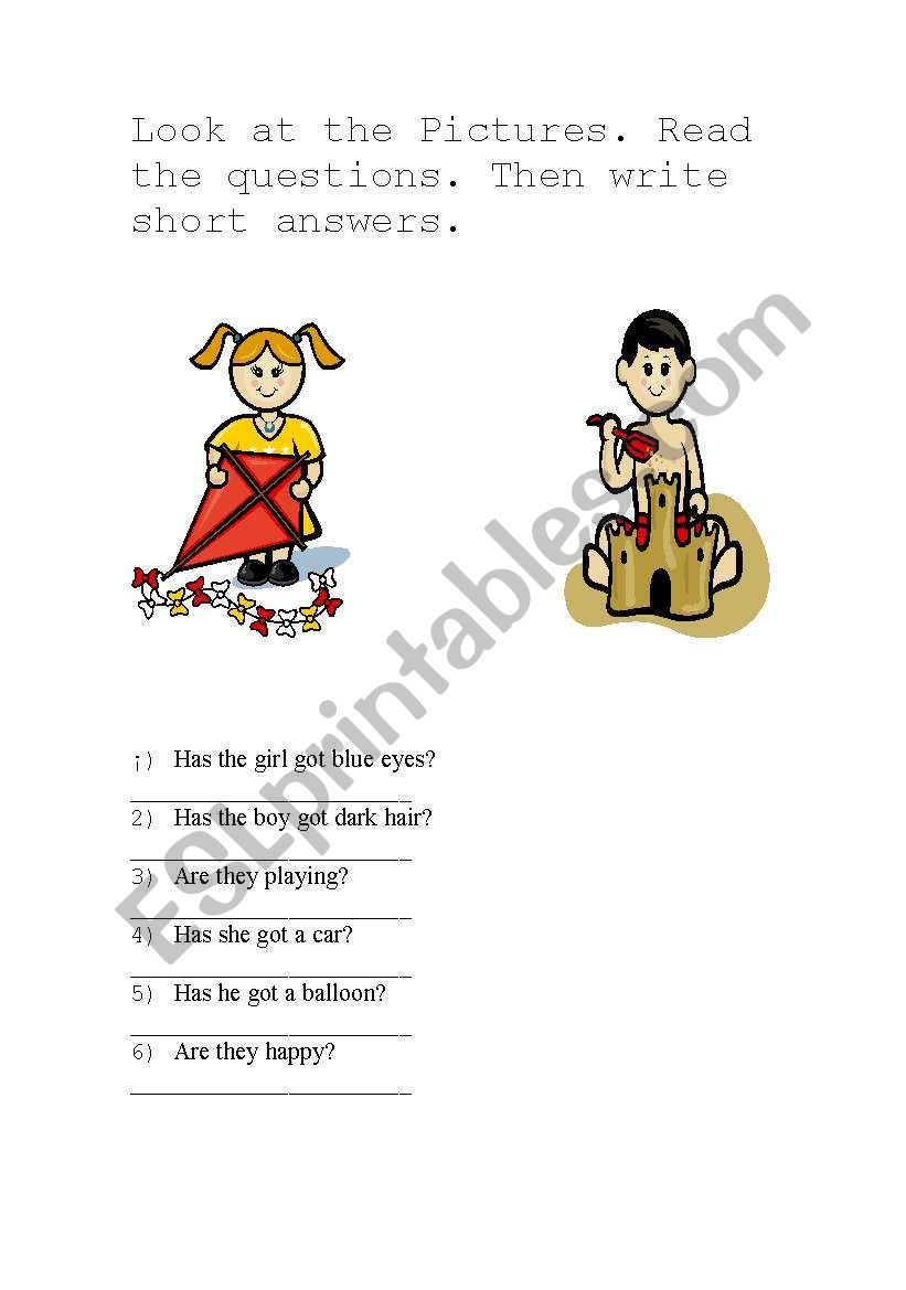 Short answers worksheet