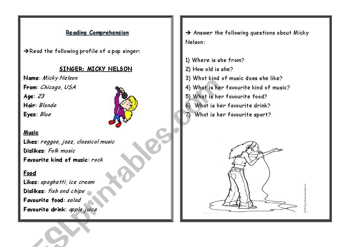 Reading Comprehension worksheet