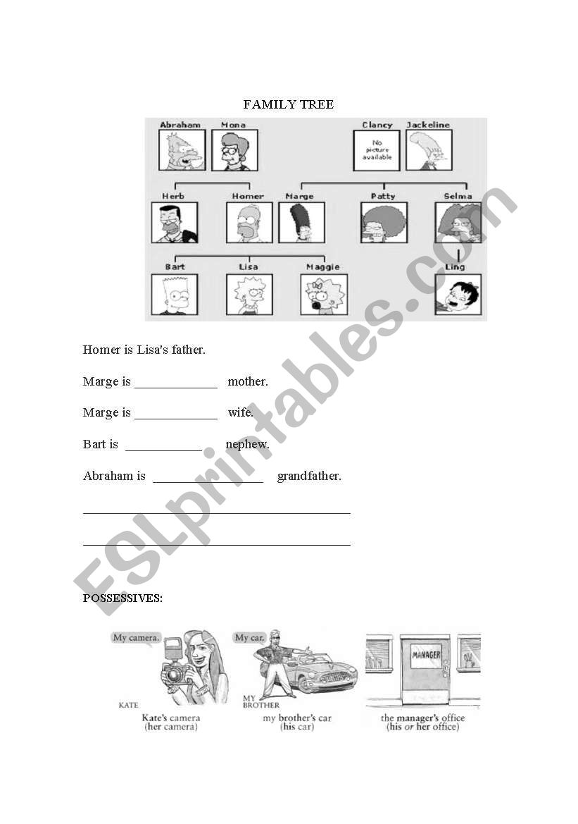 possessives worksheet
