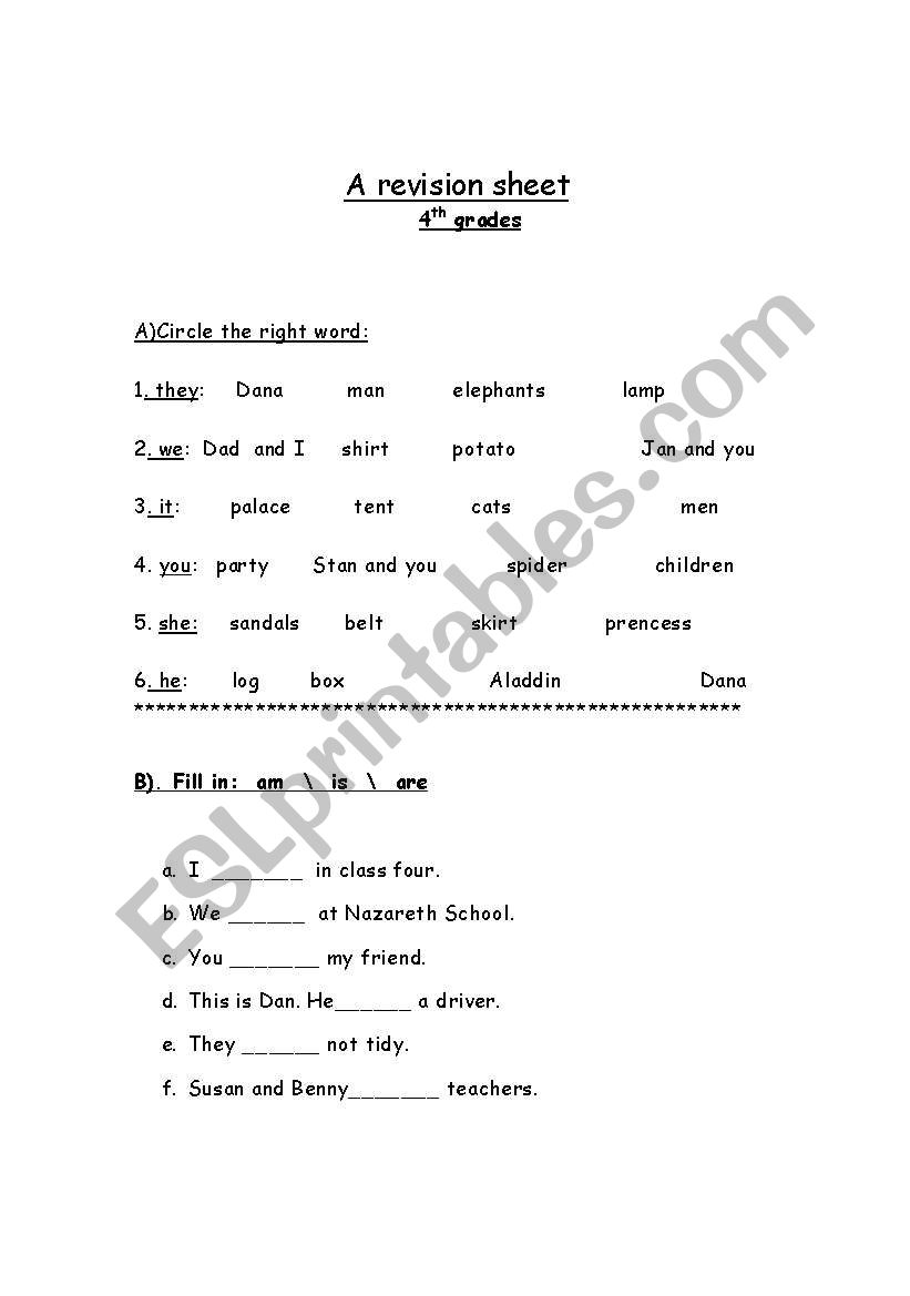 verb be am is are exercises worksheet