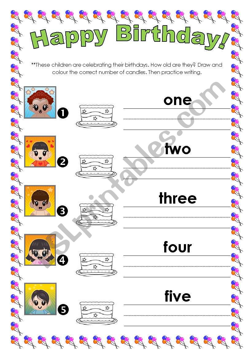 How old are they? worksheet