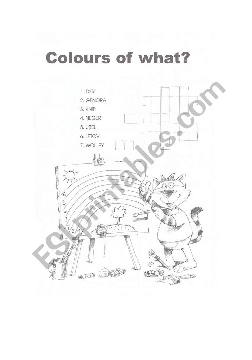 Colours worksheet