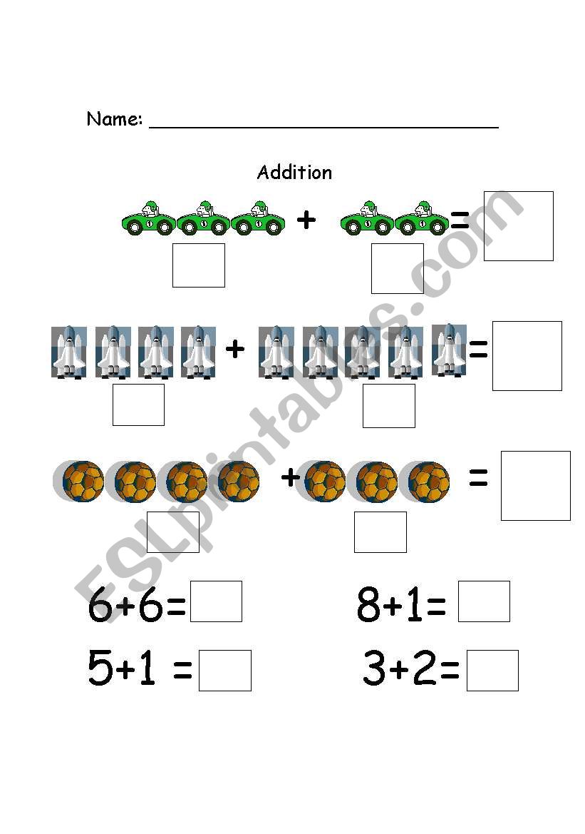 Simple Addition Worksheet worksheet