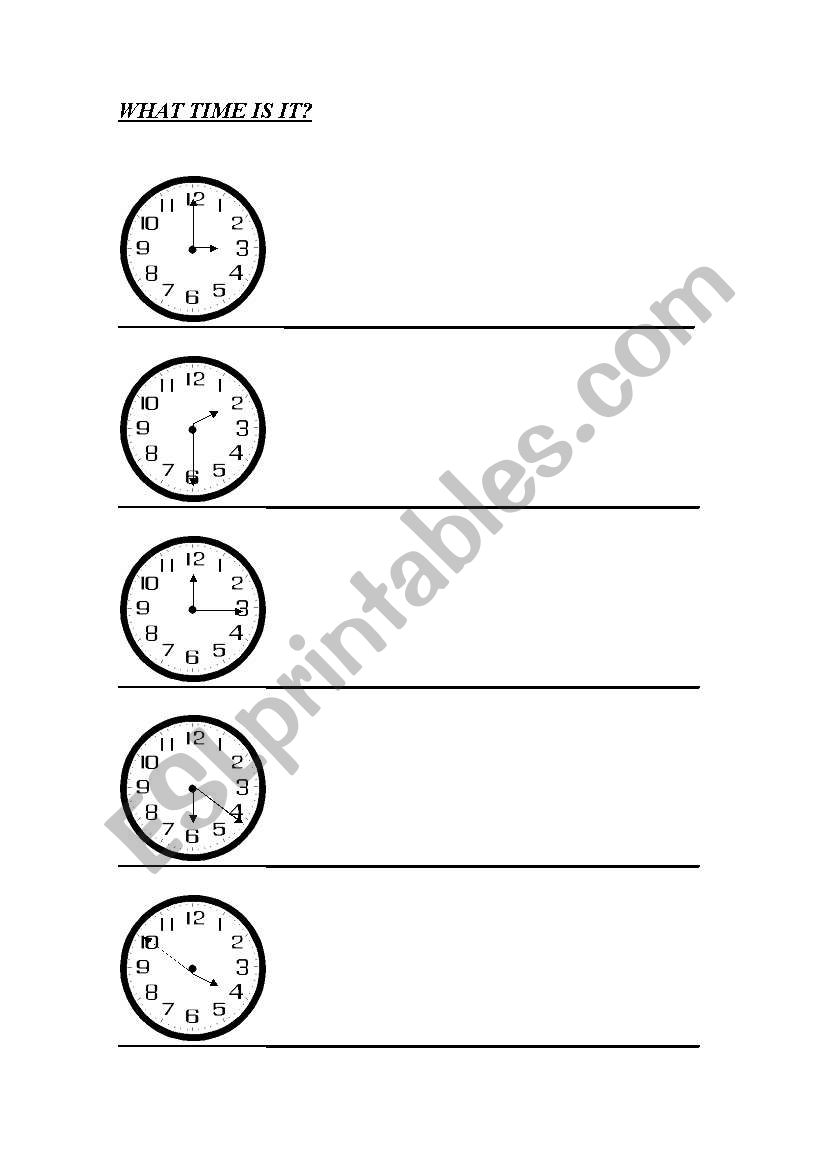 what time is it? worksheet