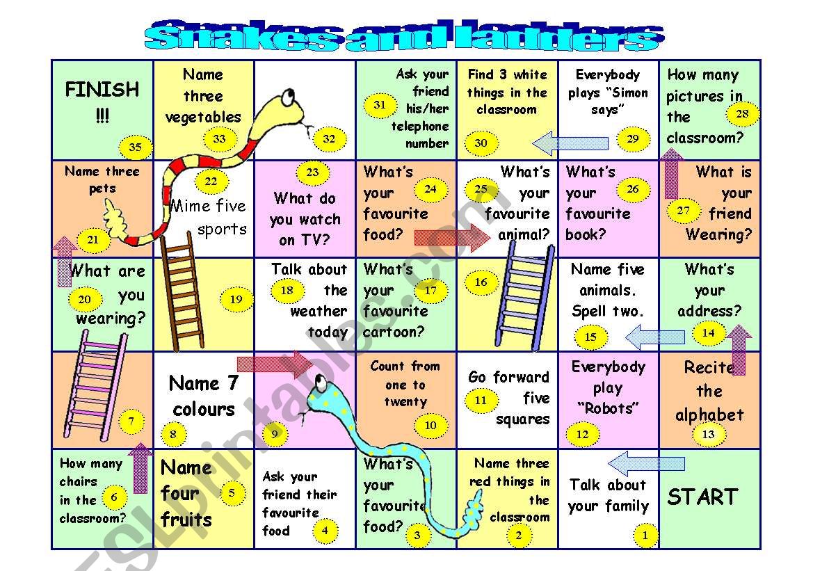 Snakes and ladders - kids or beginner adults