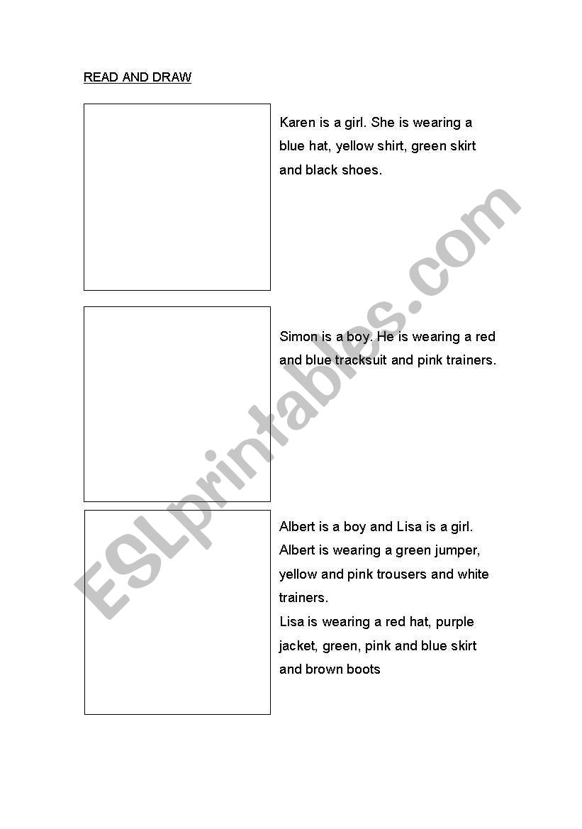 Clothes worksheet