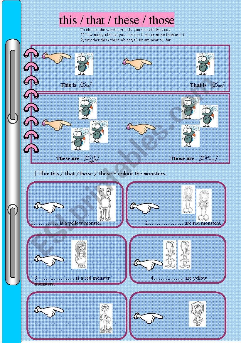 this / that / these / those worksheet