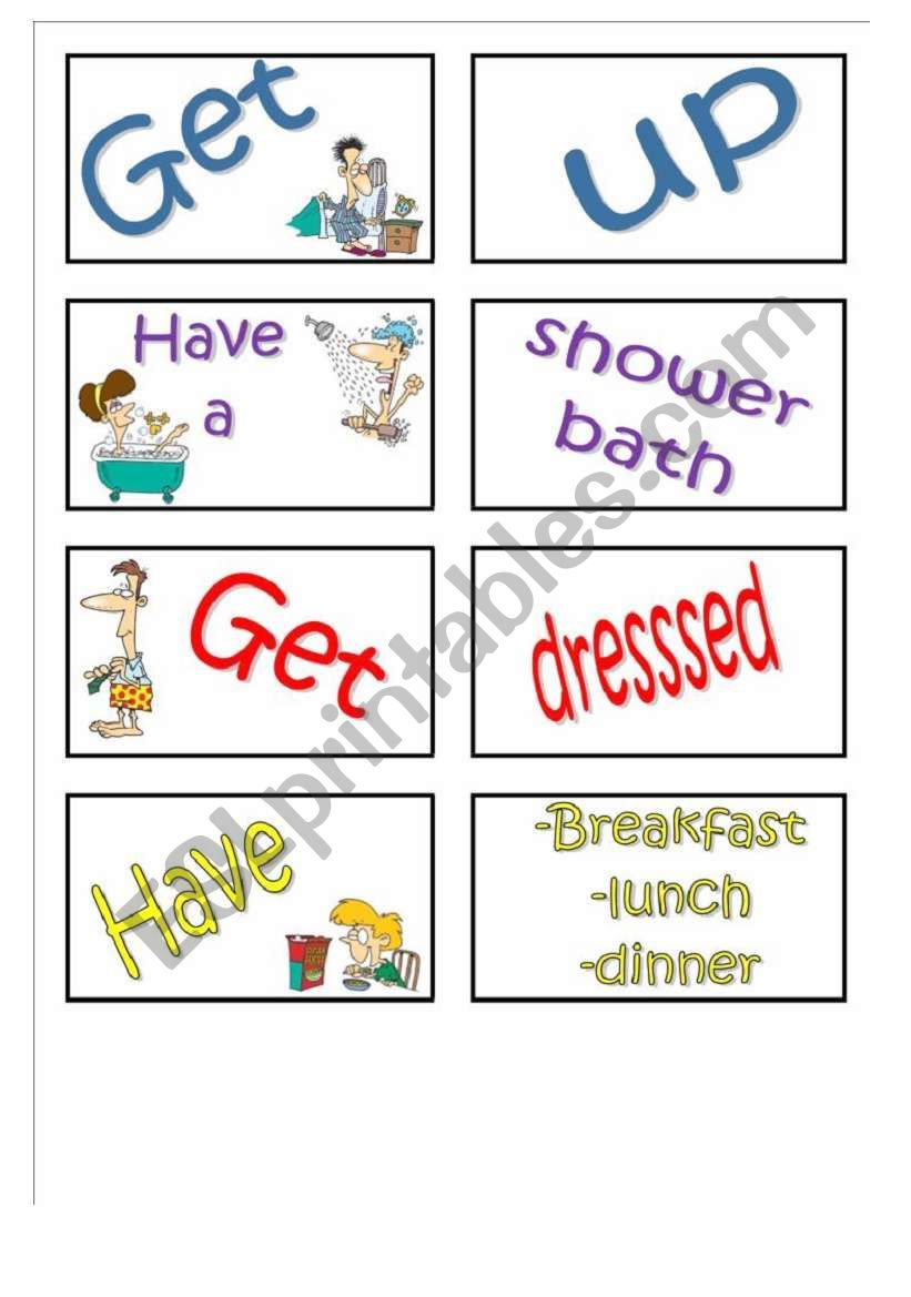 Daily routines memory card game (set 1)