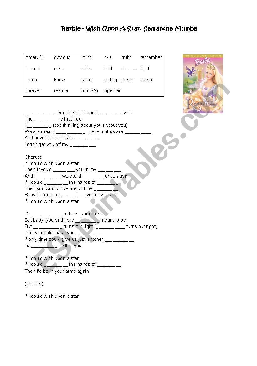 Wish upon the star worksheet