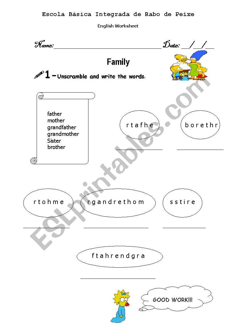 Family worksheet