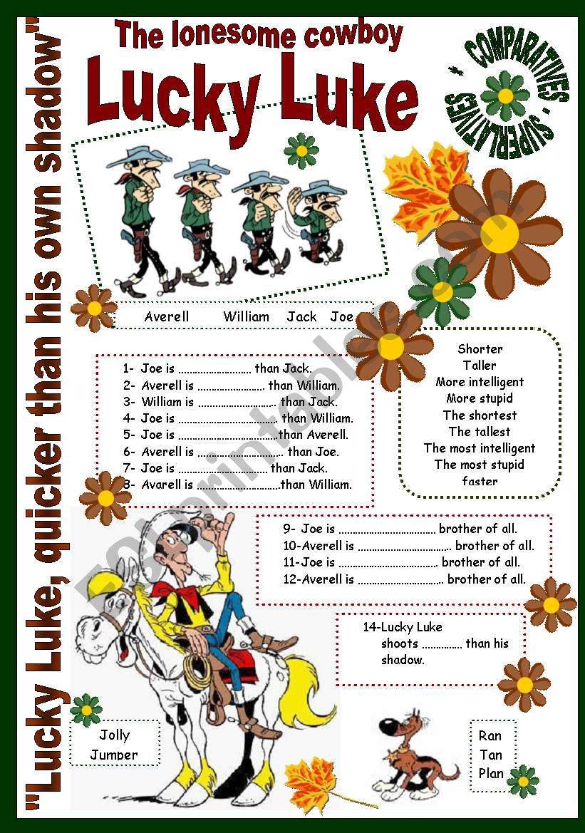 COMPARATIVES - SUPERLATIVES worksheet
