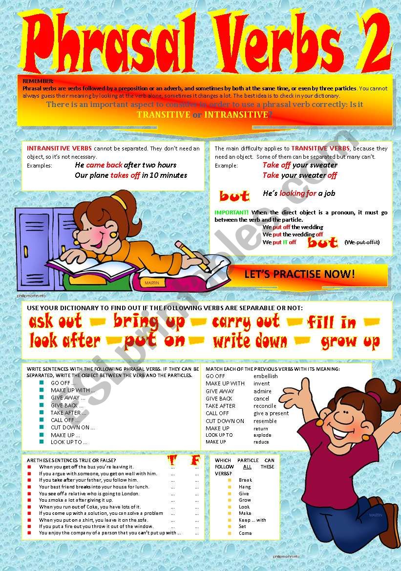 PHRASAL VERBS (Part 2) worksheet