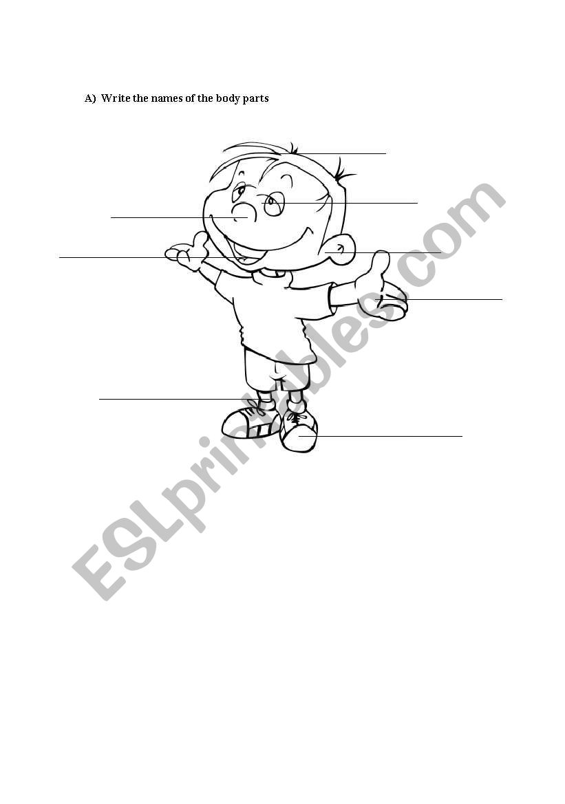 Body Parts worksheet