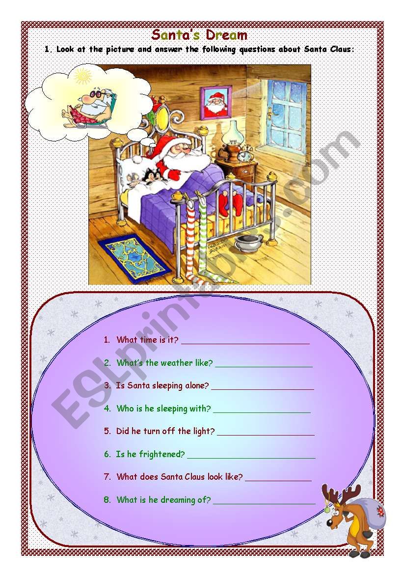 SANTAS DREAMS worksheet