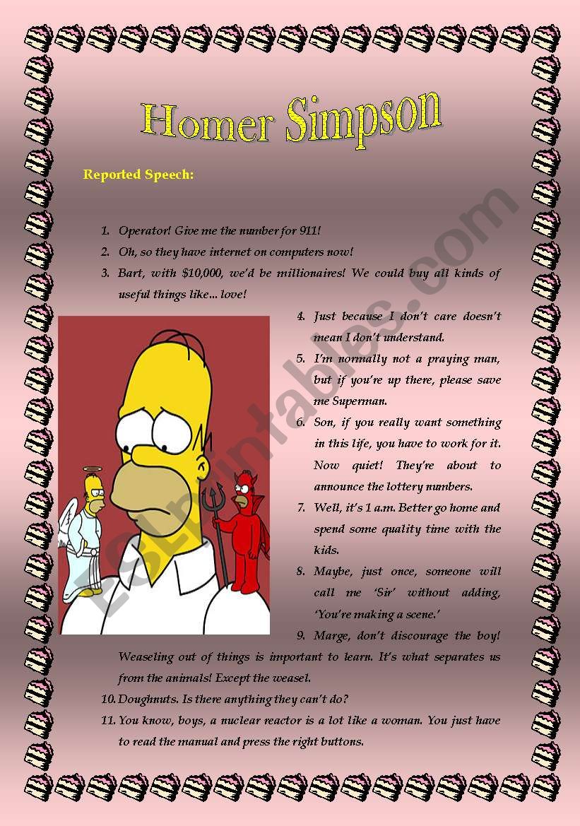 Homer Simpson reported speech 