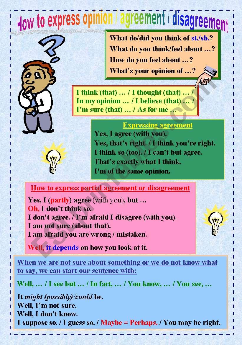 Opinion, agreement, disagreement + students activity NEW