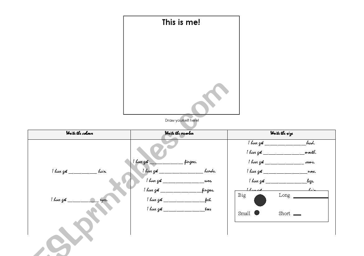 Describing People worksheet