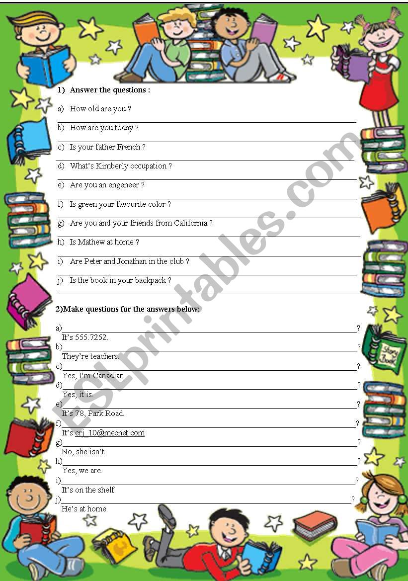 Verb To Be - Review worksheet