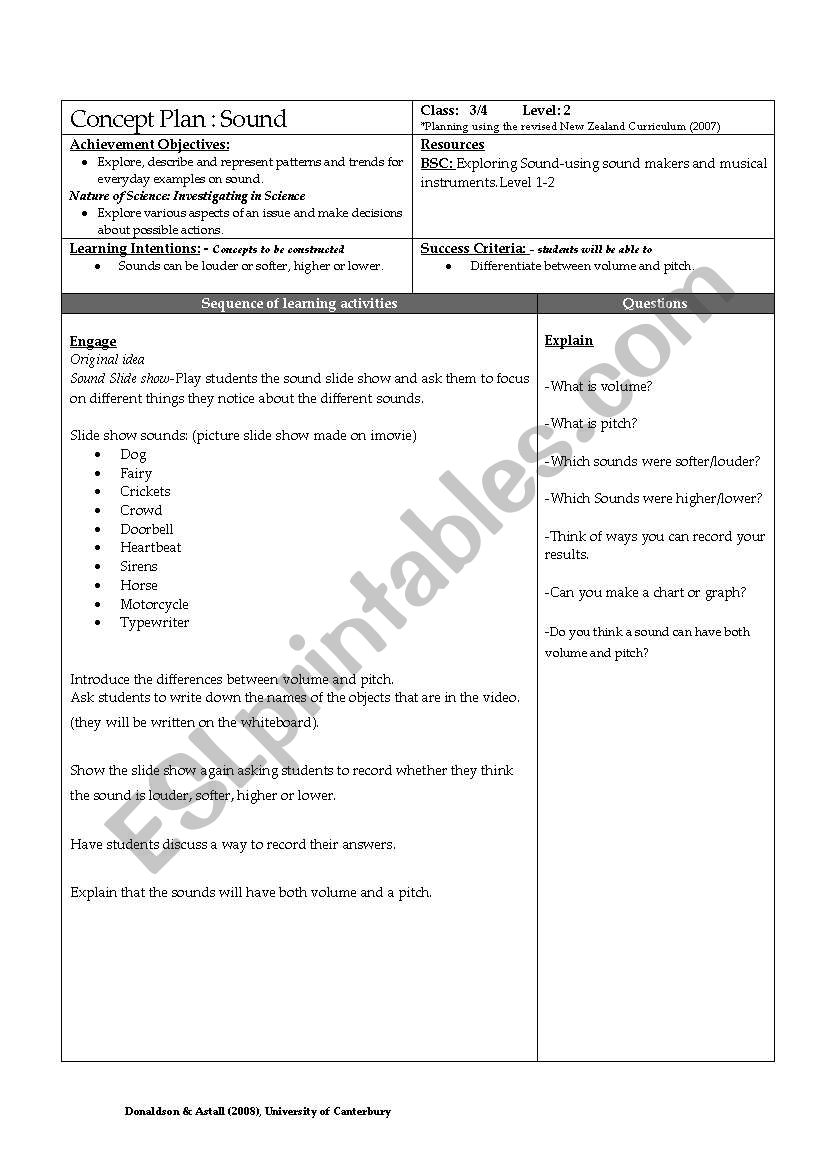 Engage worksheet