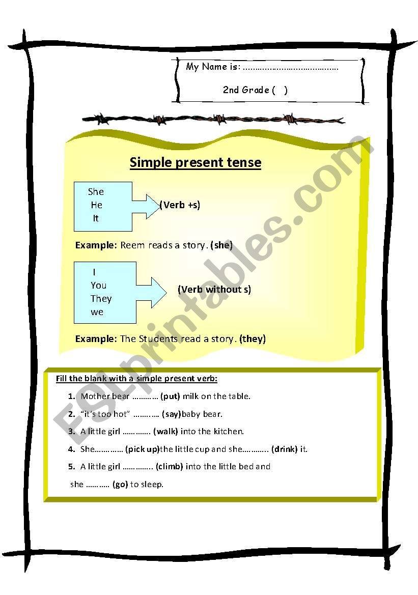 simple present tense worksheet