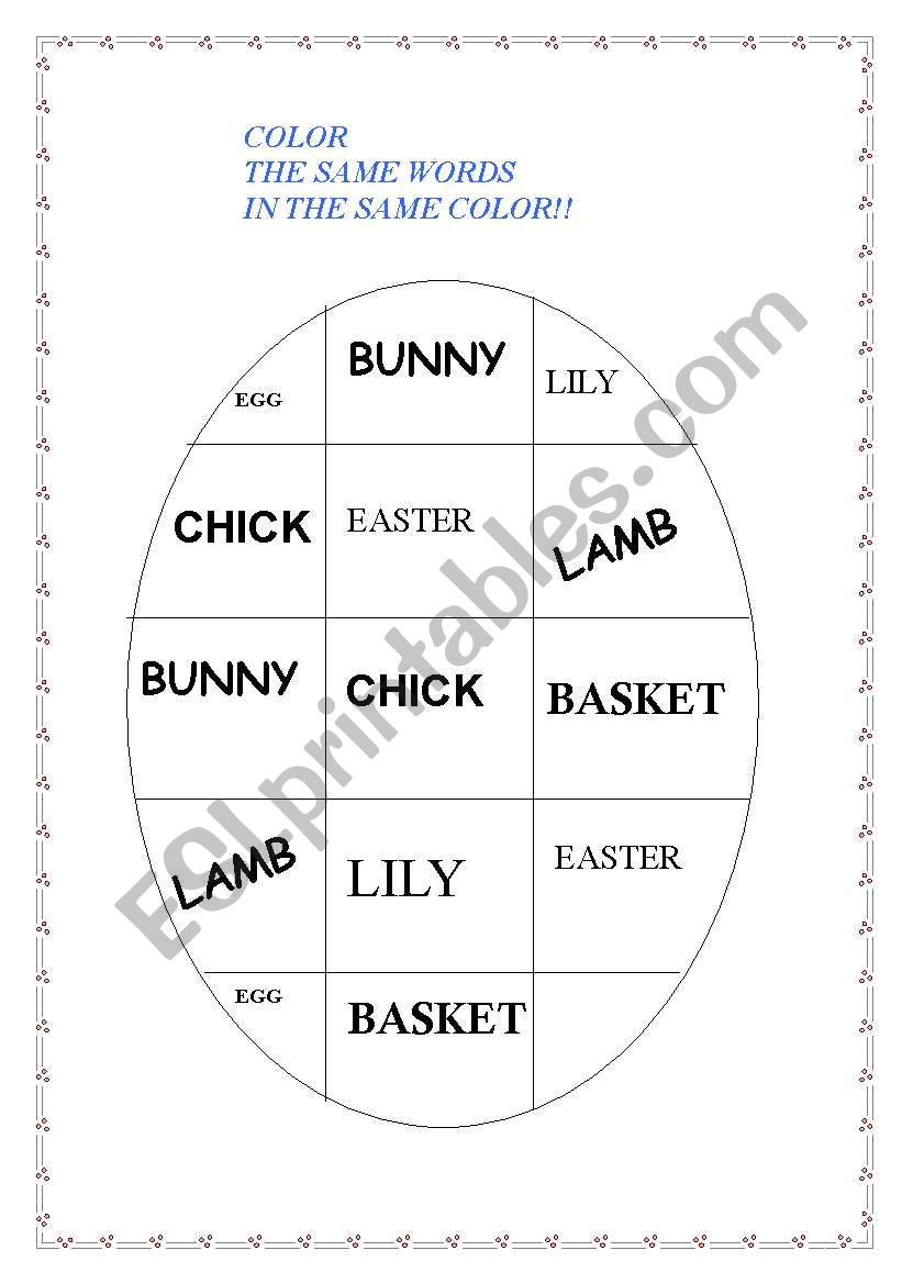 HAPPY EASTER worksheet