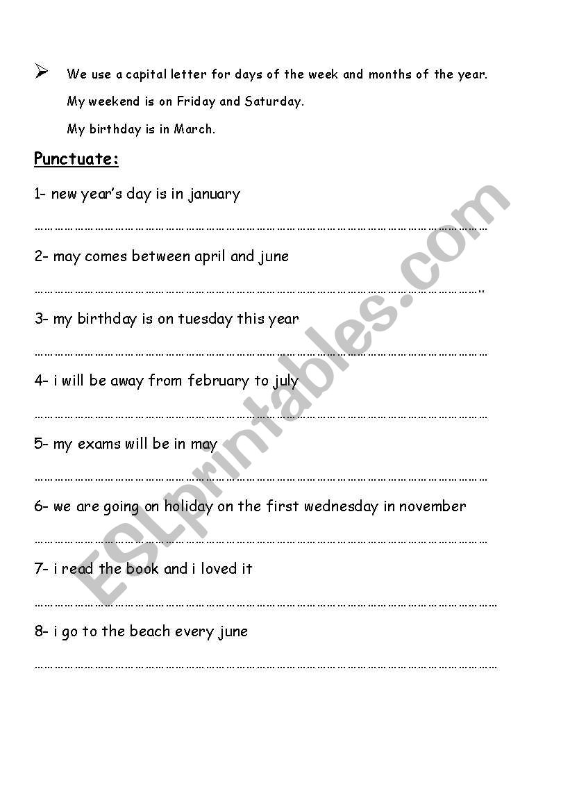 punctuation 7 worksheet