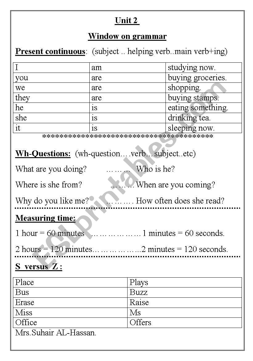 Wh-questionspresent continuous and other rules