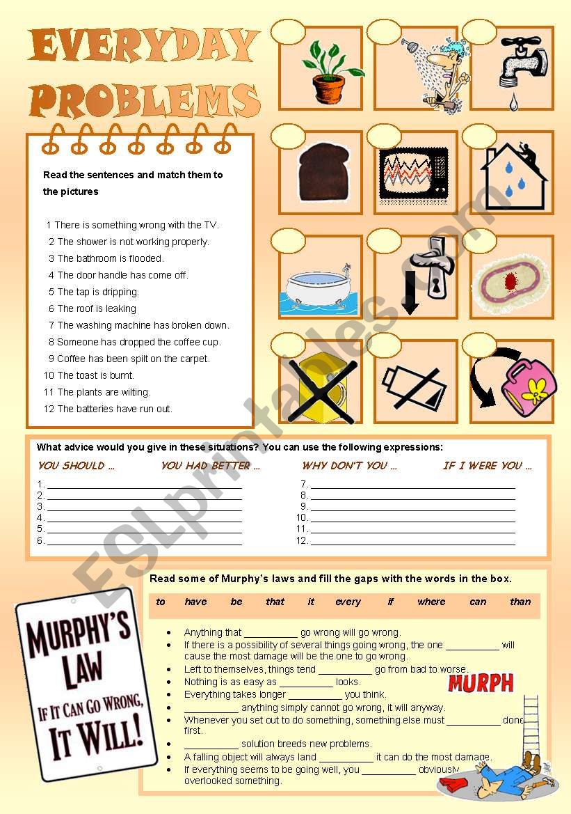 Everyday problems worksheet