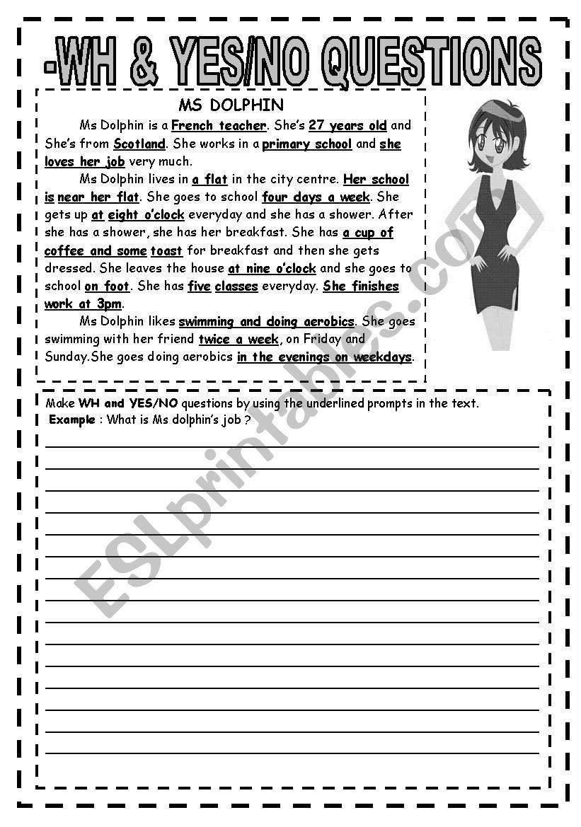 wh and yes no questions worksheet