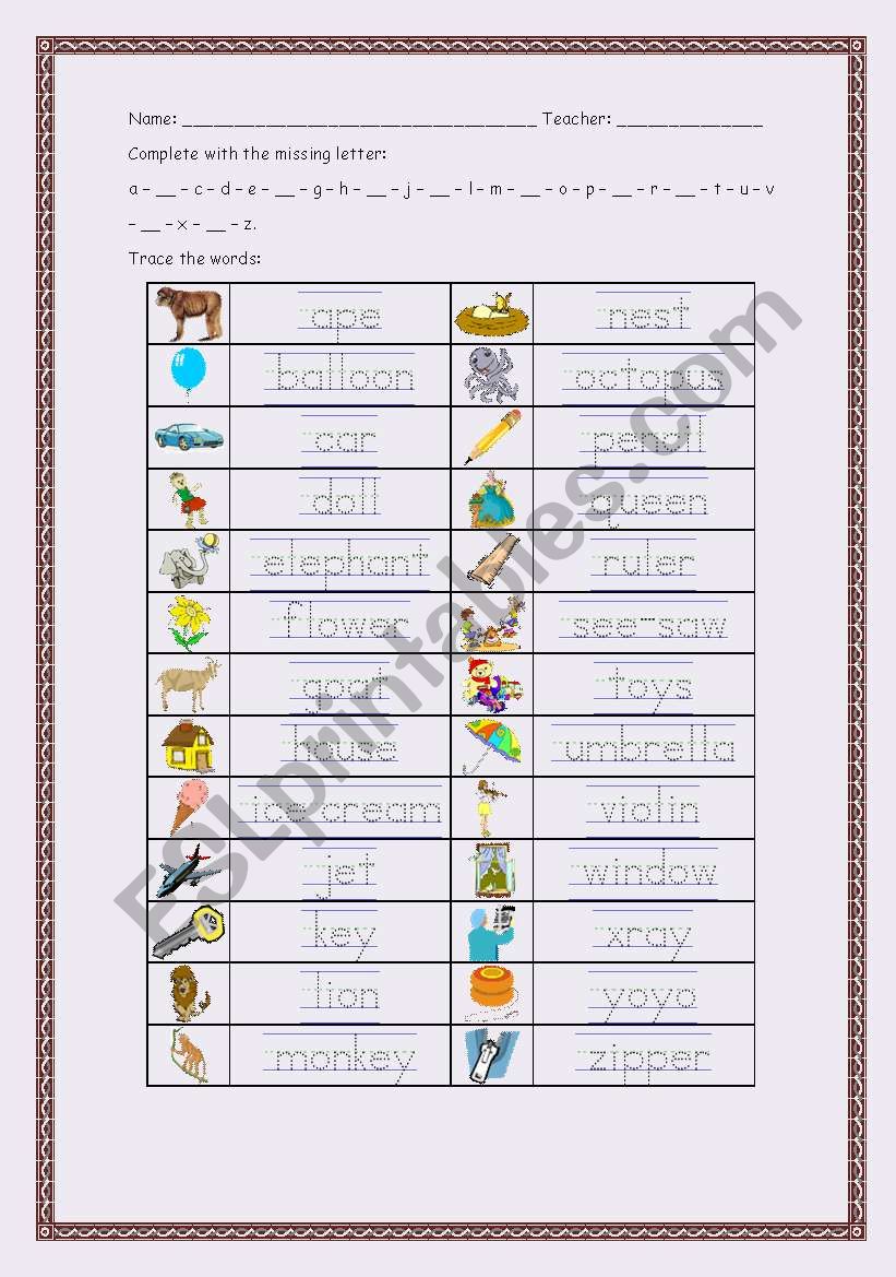 Lets learn the alphabet! worksheet