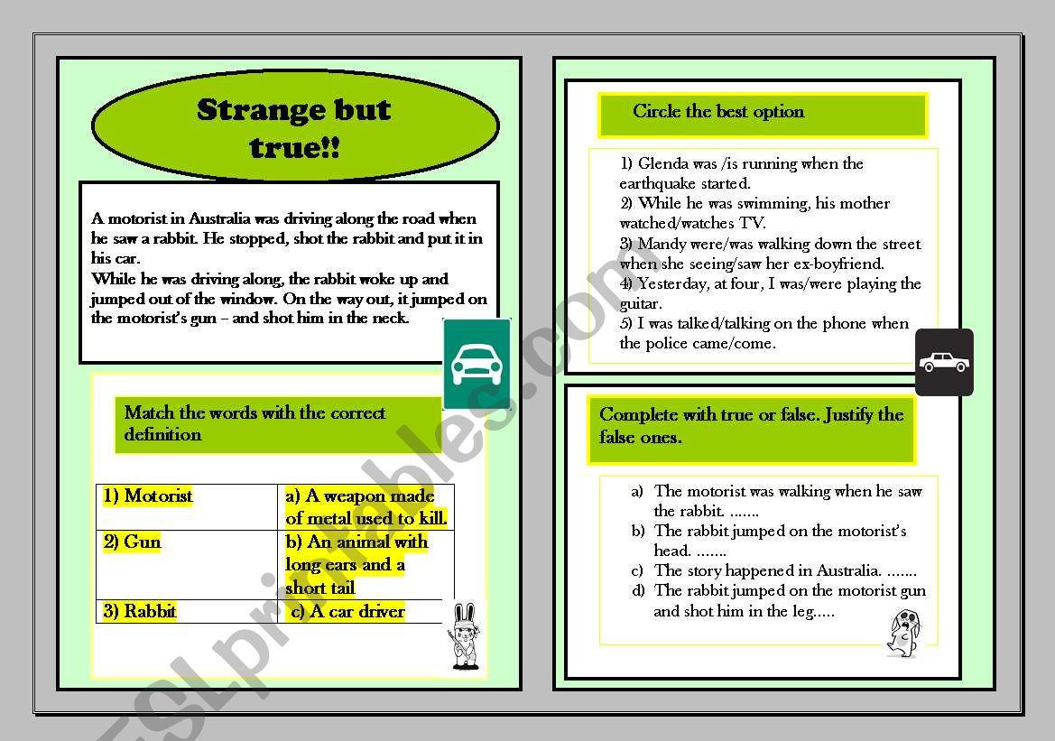 Past continuous  worksheet