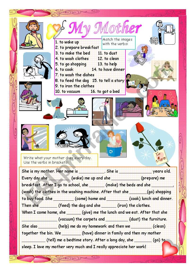 My MotherÂ´s Daily Routine worksheet