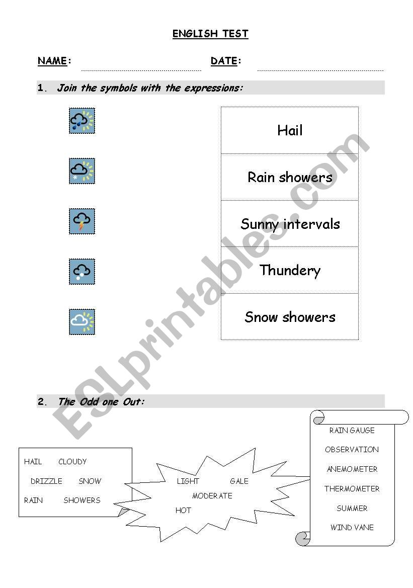 ALL ABOUT WEATHER worksheet