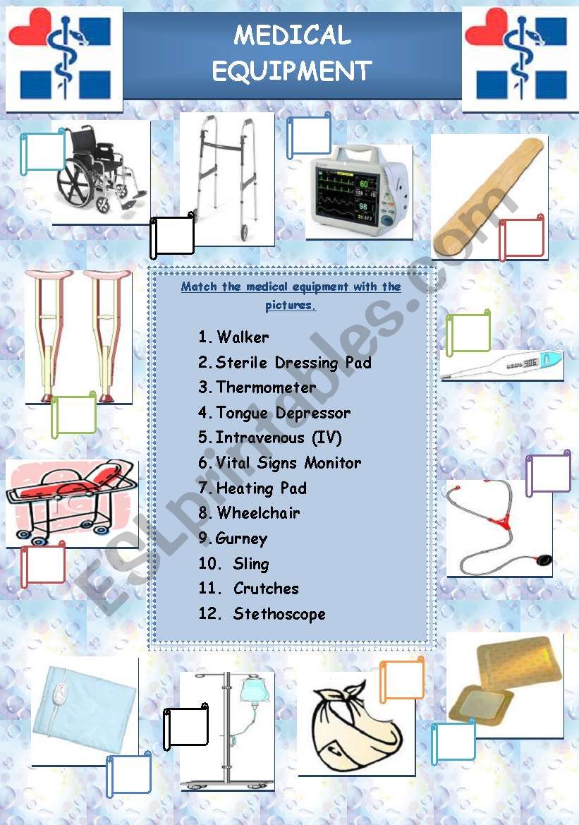 MEDICAL EQUIPMENT worksheet