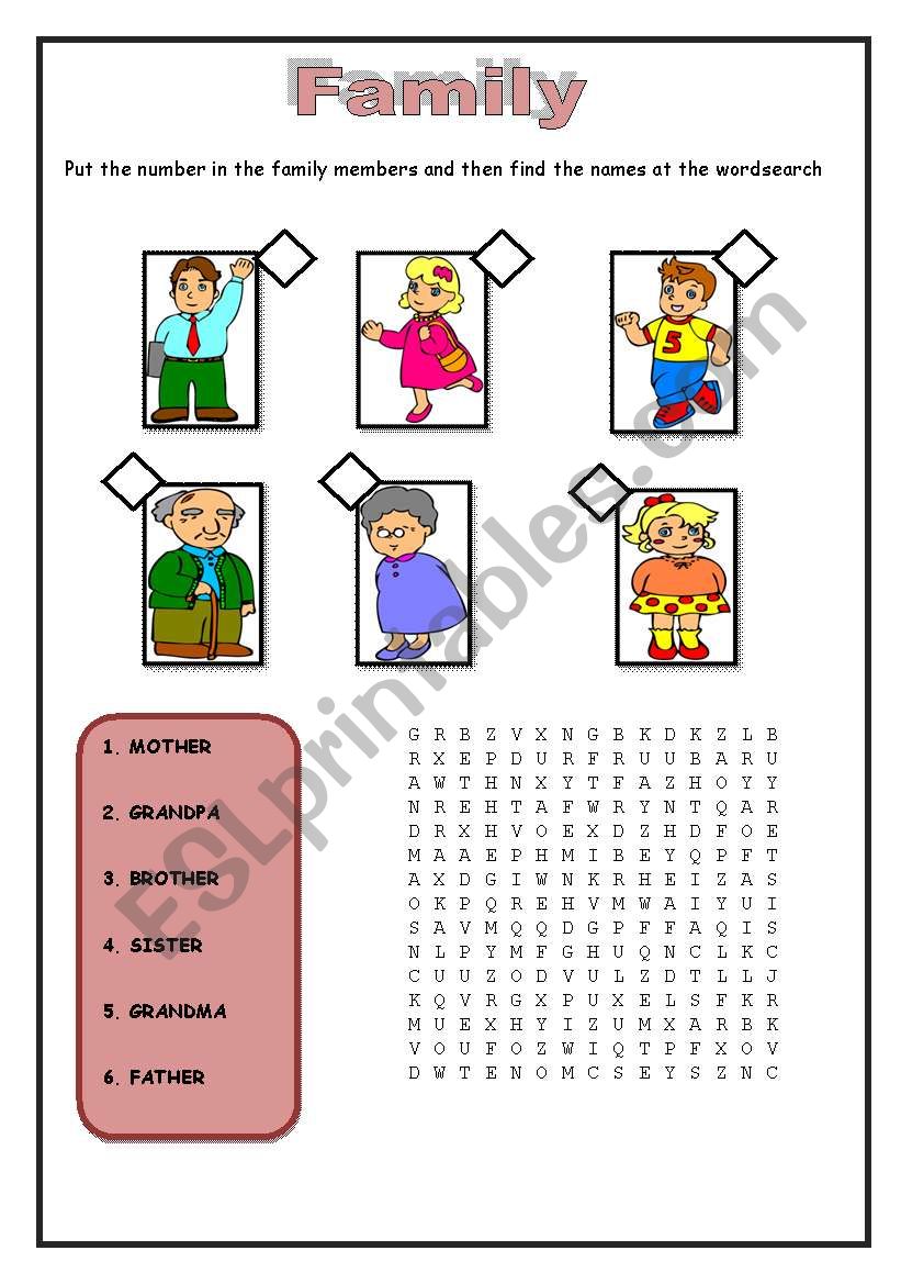 family worksheet worksheet