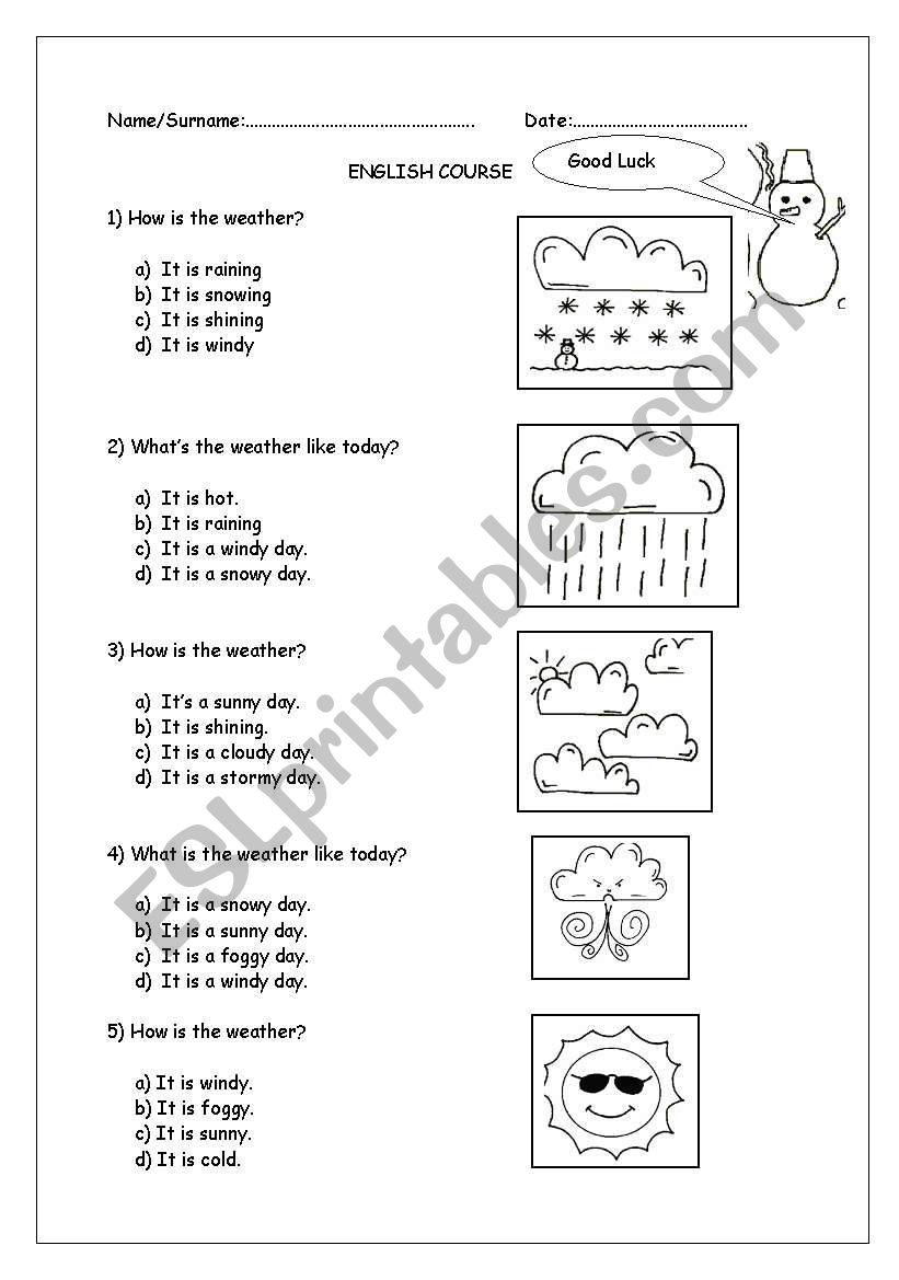 The weather worksheet