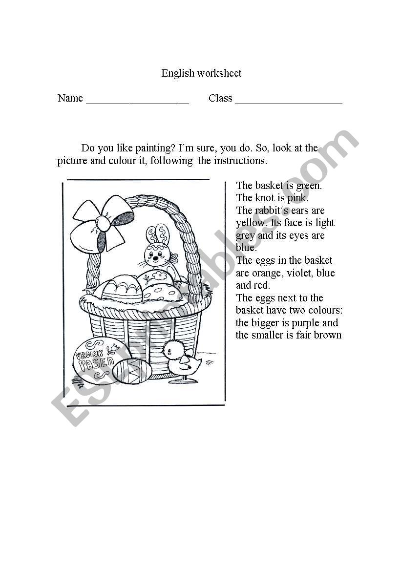 easter worksheet