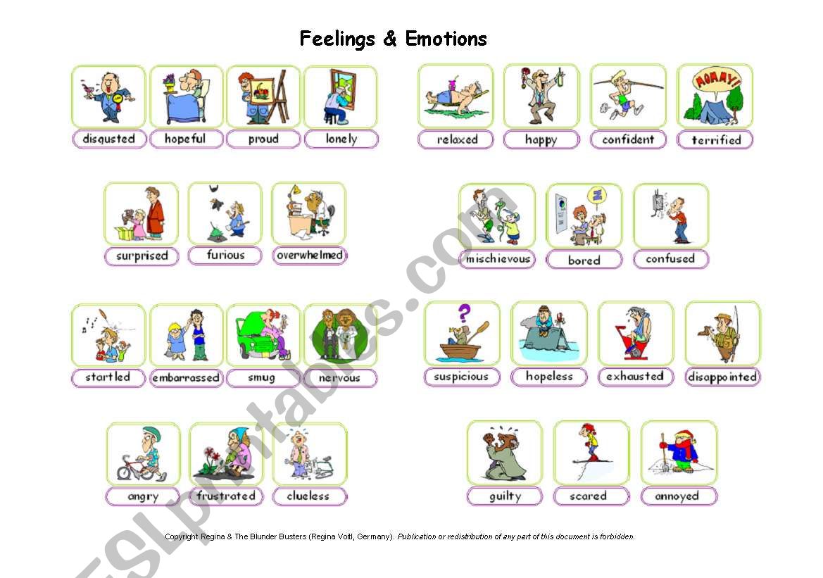 Feelings & Emotions / Pictionary - Poster