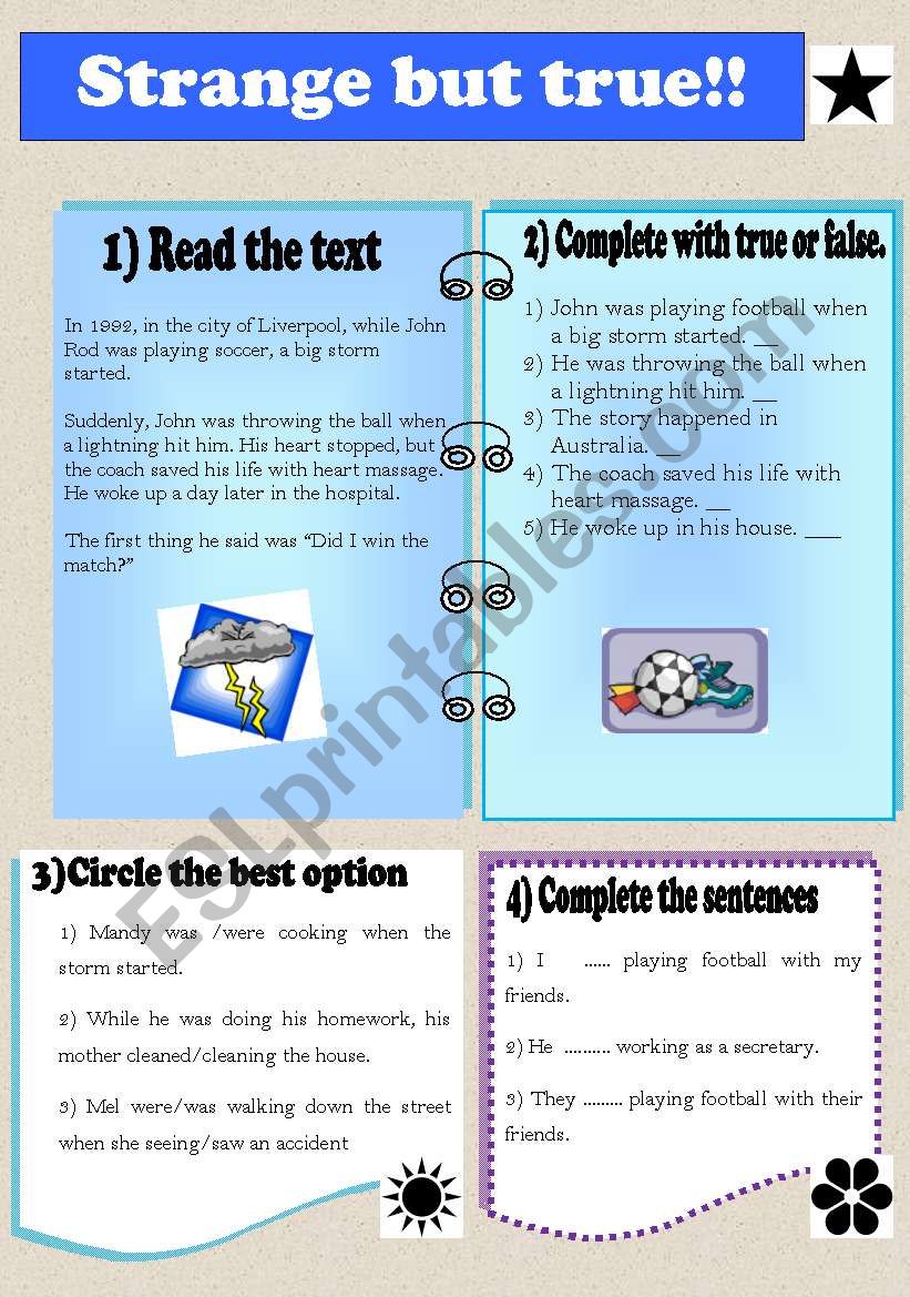 Past continuous worksheet