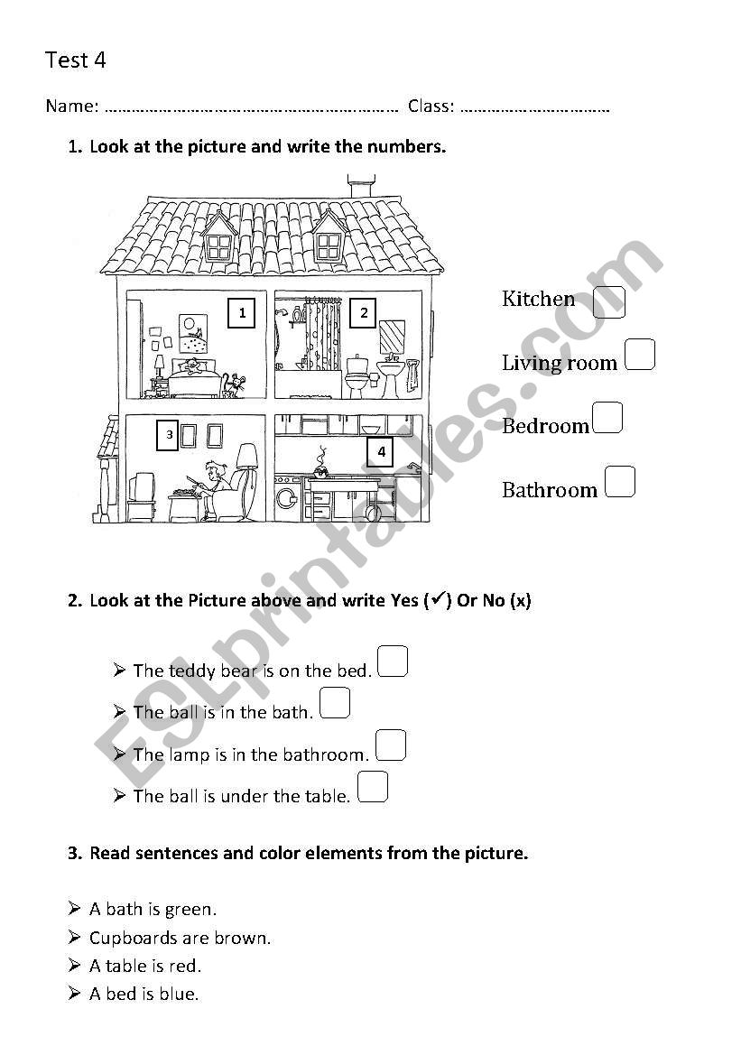 My house worksheet