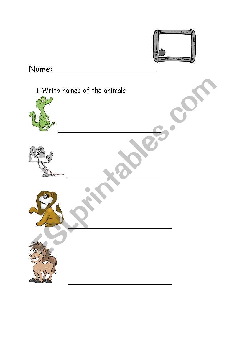 Animals worksheet