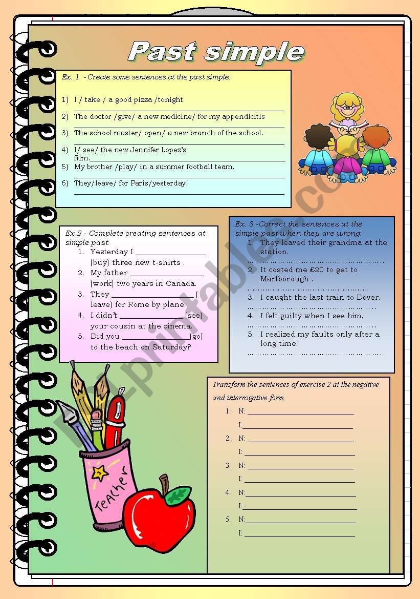 past simple exercises worksheet