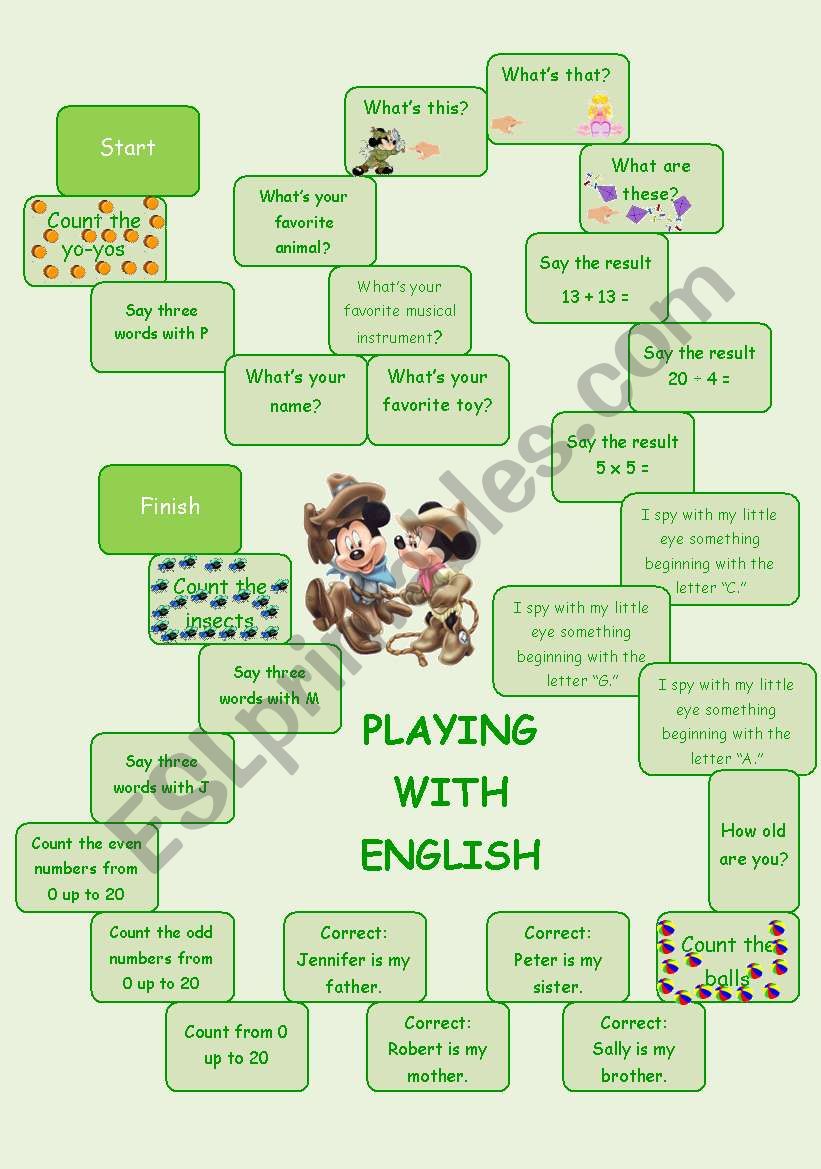 Playing with English worksheet