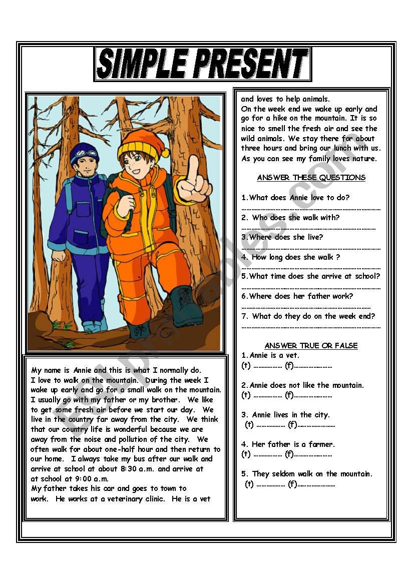 SIMPLE PRESENT worksheet