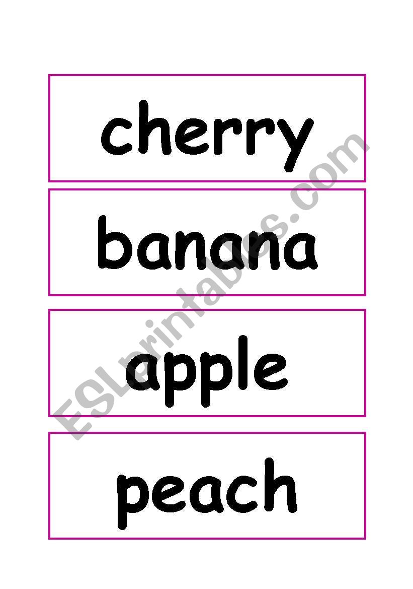 fruit flashcards worksheet
