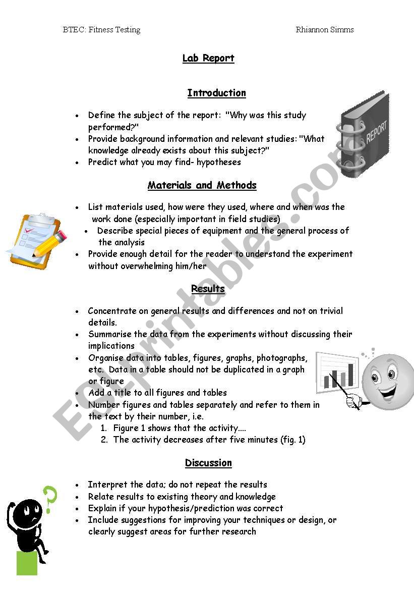 lap report instructions worksheet