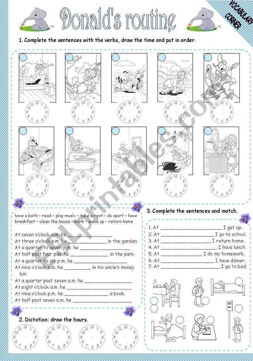 DONALDS ROUTINE worksheet